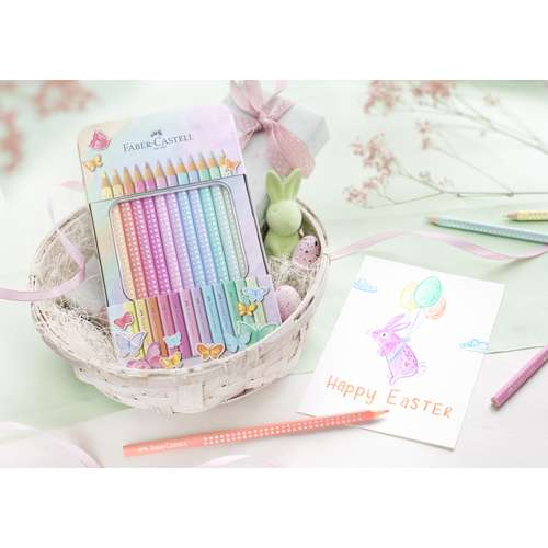 FABER-CASTELL Sparkle Pastell 12er Metalletui