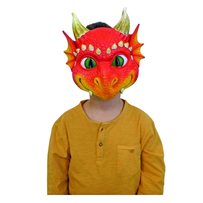Halloweenmaske - Drache - für Kinder - rot