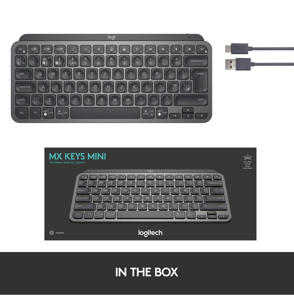 Logitech - MX Keys Mini minimalistisk Trådløs Tastatur - Nordic Layout