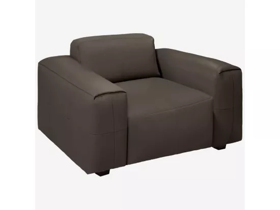 HABITAT - Fauteuil en cuir Savoy - Marron tonka - Posada
