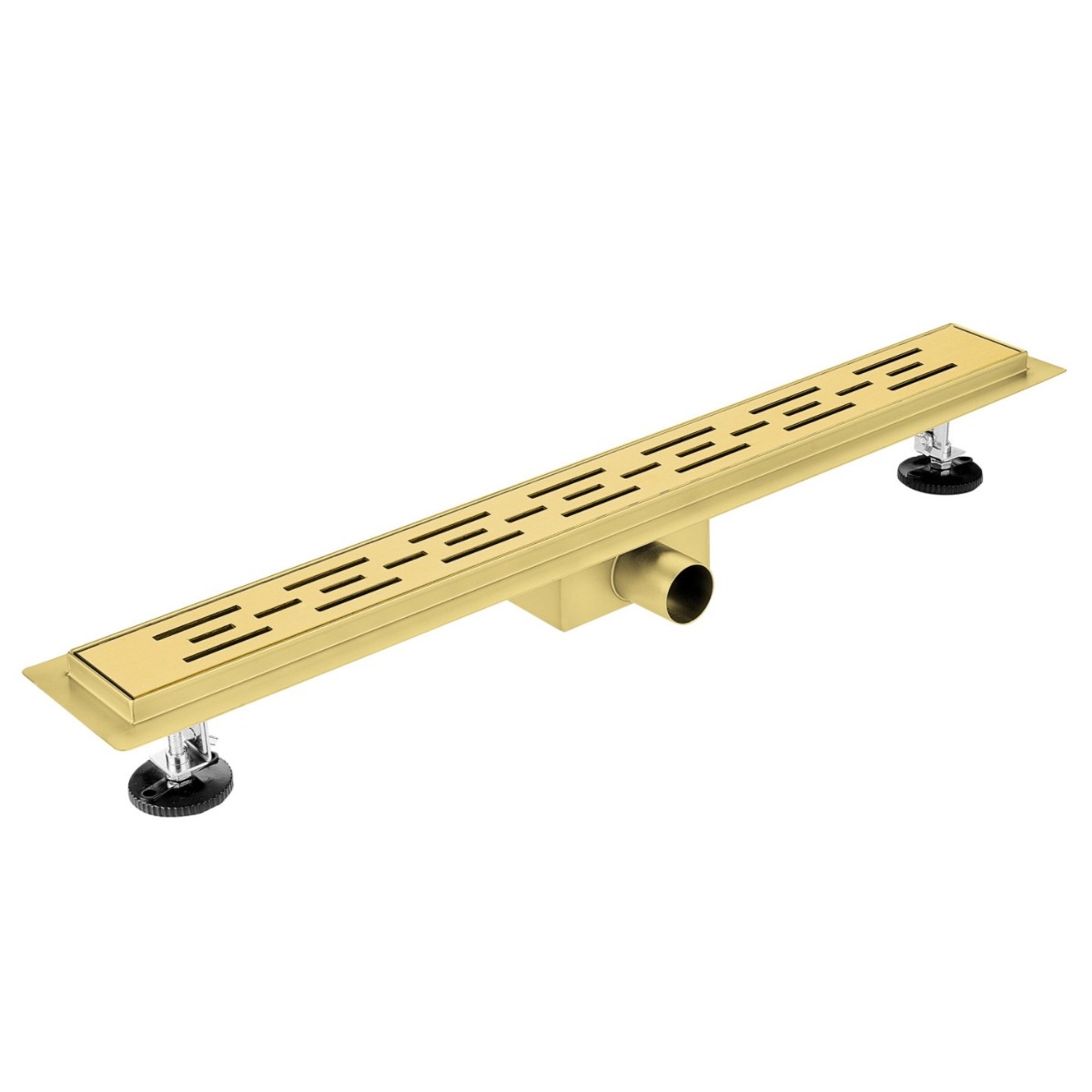Sanigoods Nura douchegoot met flens 60cm messing geborsteld