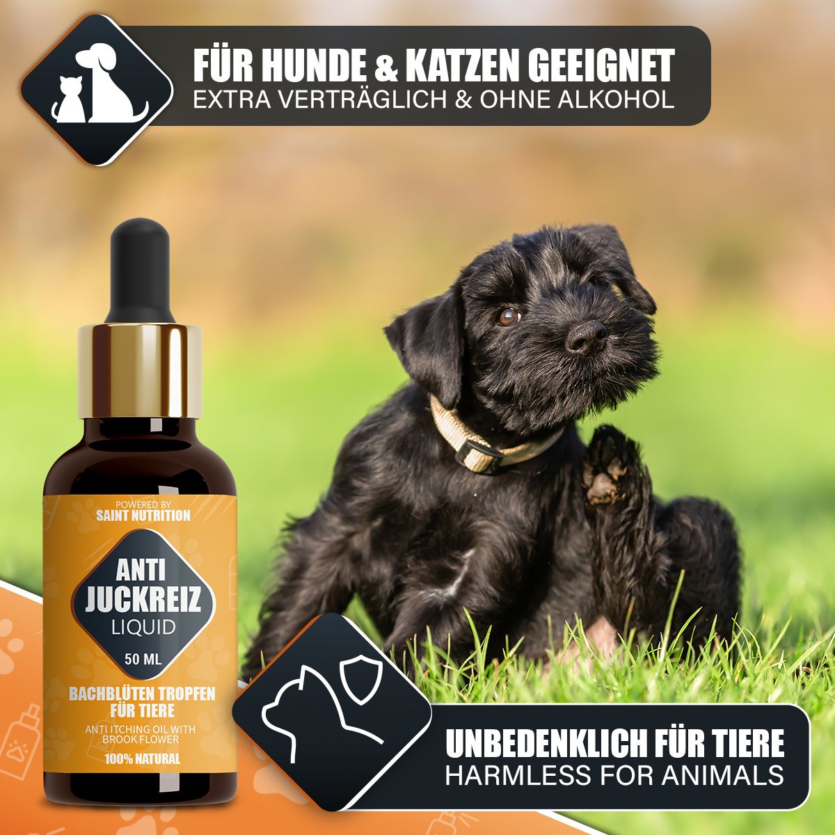 Saint Nutrition® | Juckreiz Tropfen für Hund und Katze