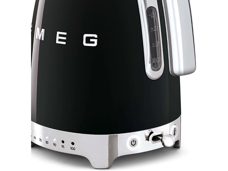 SMEG Wasserkocher 50's Style KLF04BLEU 1.7 l, Schwarz Wasserkocher im Stil der 50er Jahre