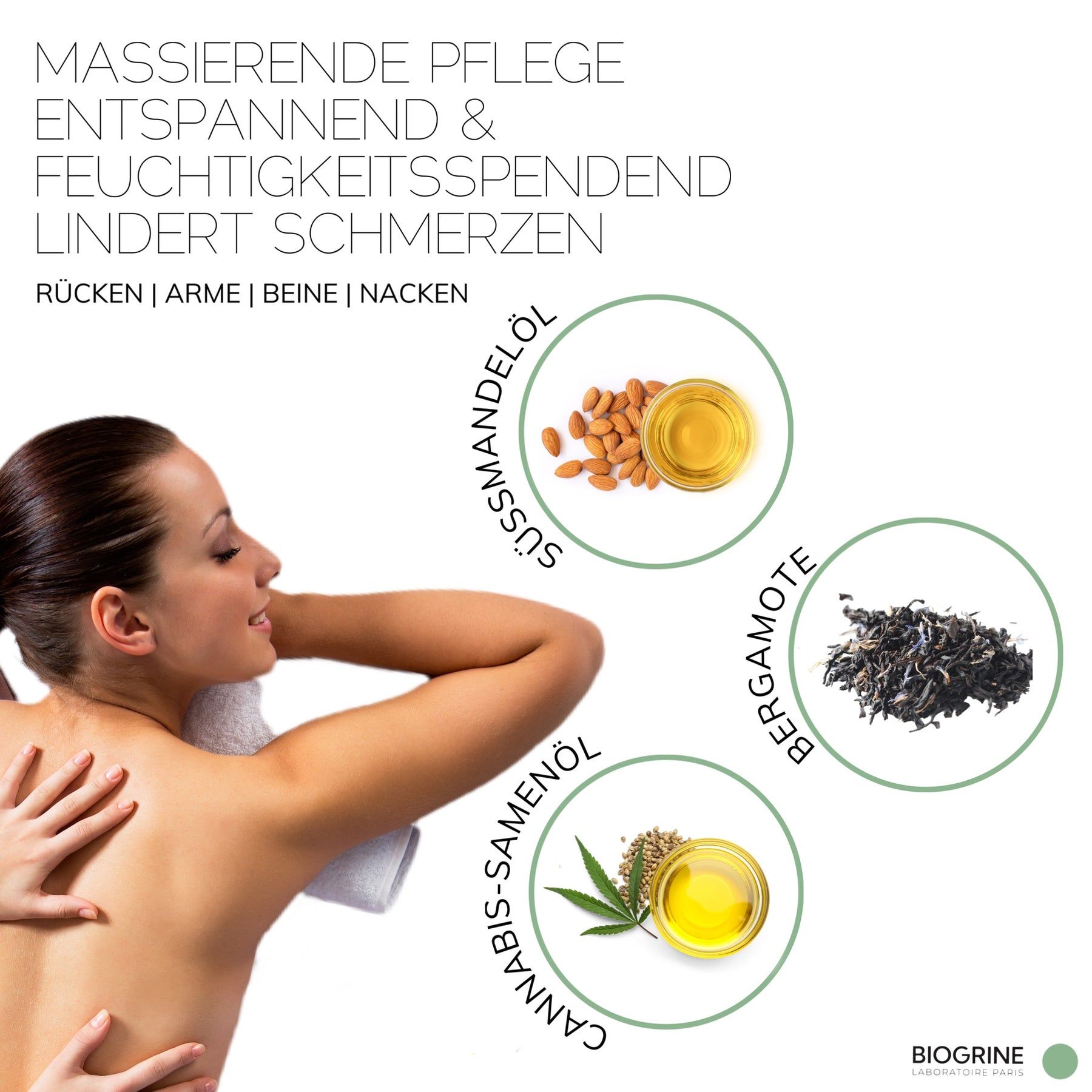 BIOGRINE „RECOVER“  CBD-MASSAGEÖL BERGAMOTTE