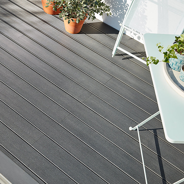 Lame de terrasse composite anthracite Areto L.205 x l.11,9 cm
