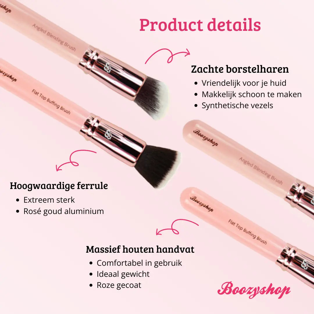 Pink & Rose Gold Face Brush Duo