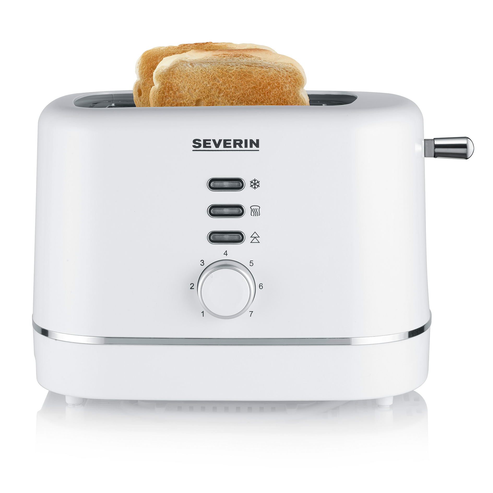 SEVERIN Toaster AT 4324 - weiß - mit Brötchenröstaufsatz