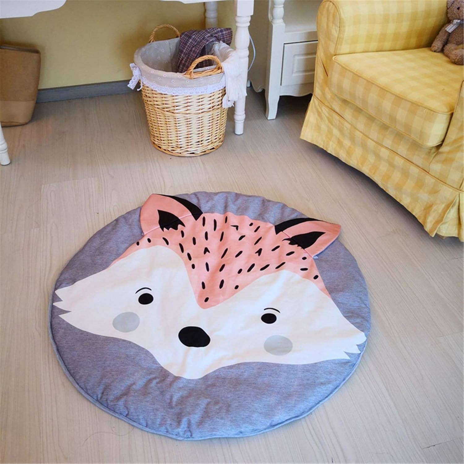 (Ø80cm) Baby Stoff Boden Kissen Runde Spielmatte Weiche Krabbel Decke Spiel Teppich - Fuchs