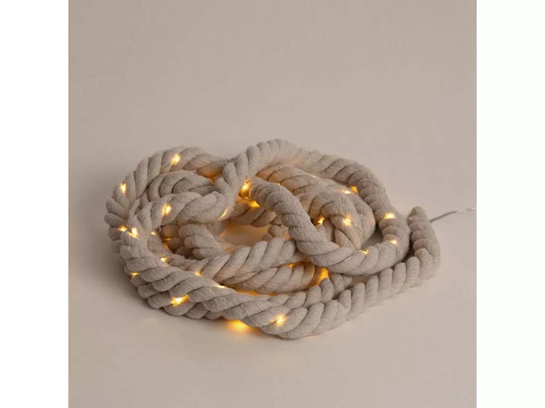 Guirlande LED Extérieure Corde avec Batterie Iraia 5m Blanc Chaud 2700K