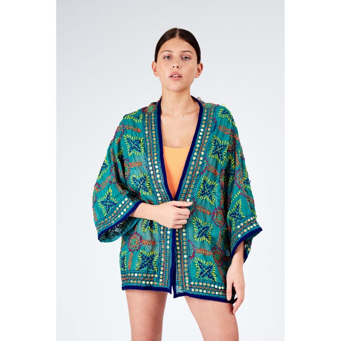 Veritas-Korte kimono hand geborduurd