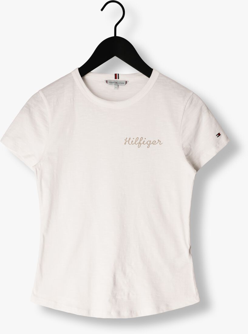 TOMMY HILFIGER witte tommy hilfiger t-shirt slim gold hilfiger c-nk ss