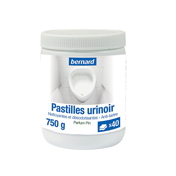 Pastilles urinoirs anti-tartre Bernard parfum pin, boîte de 40