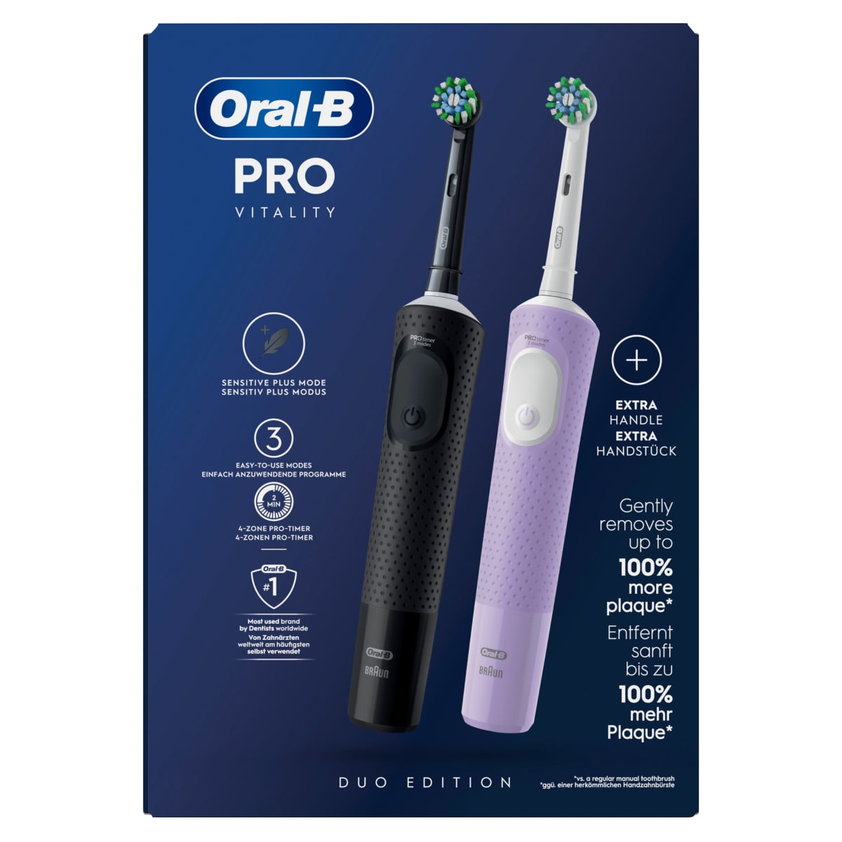 Oral-B Vitality Pro D103 Duo Black/Lilac Violet elektrische Zahnbürste