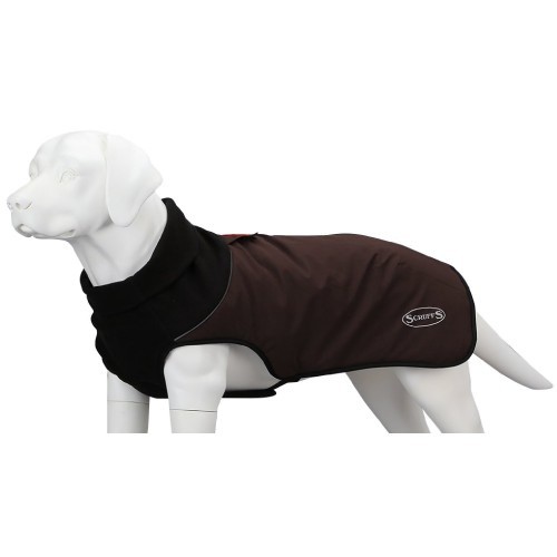 Casaco térmico acolchoado para cães na cor marrom chocolate