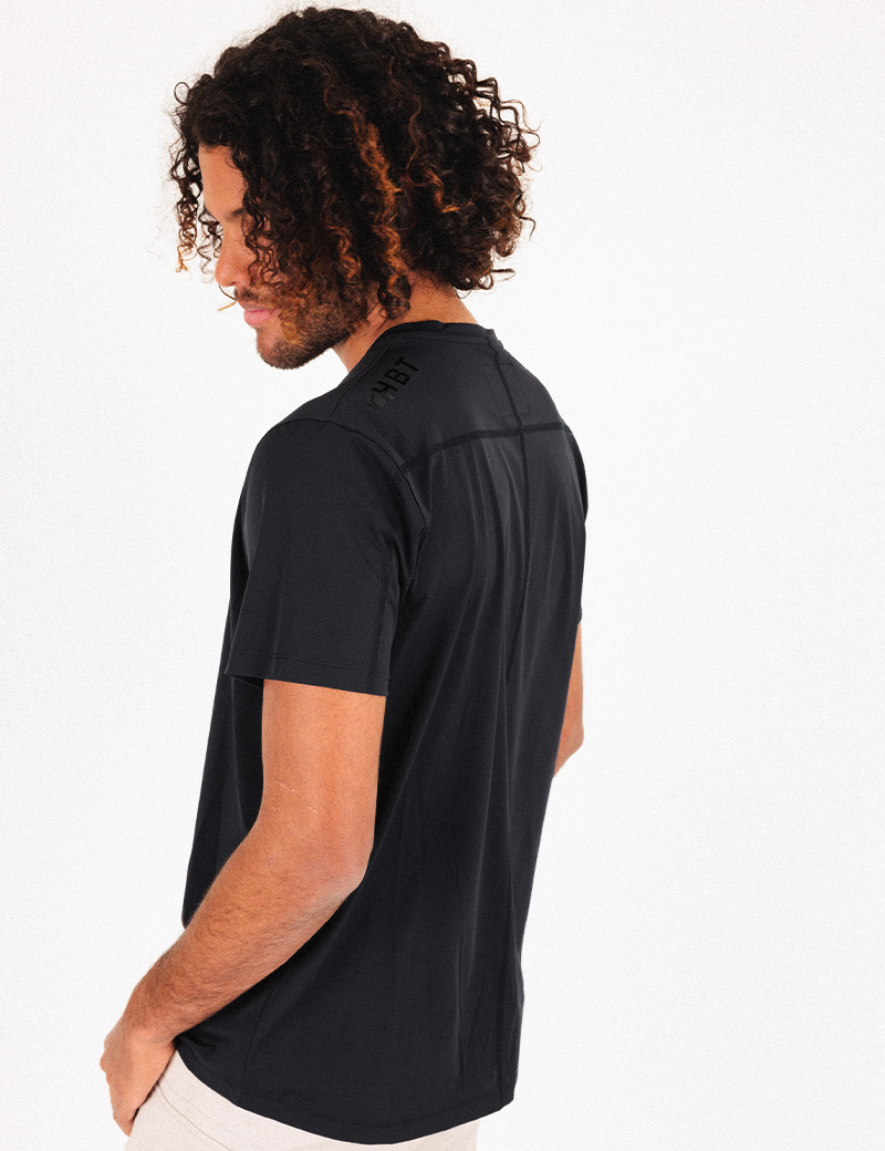 HBT T-SHIRT HOMME LEMON COL ROND NOIR