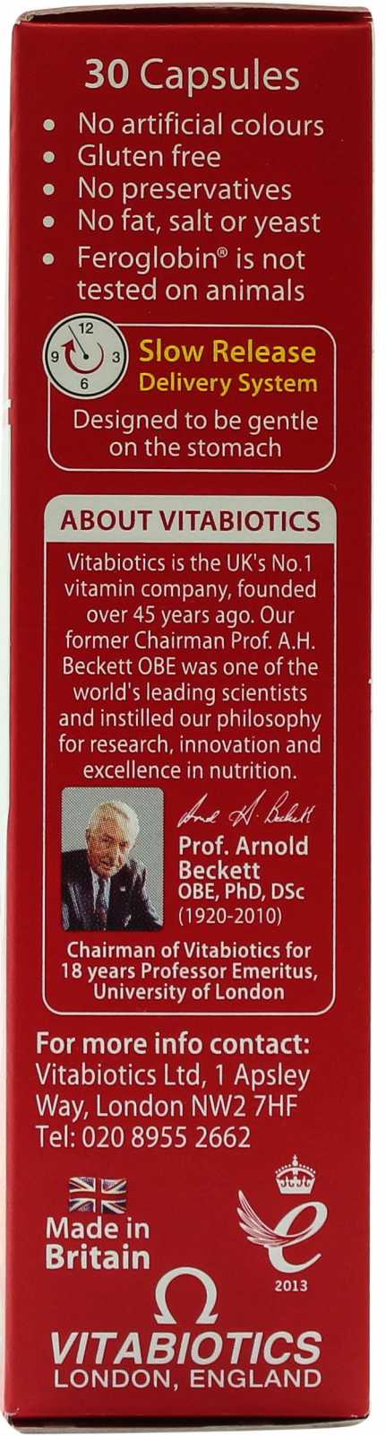 Vitabiotics Feroglobin Ferro Suave B12 30 cápsulas
