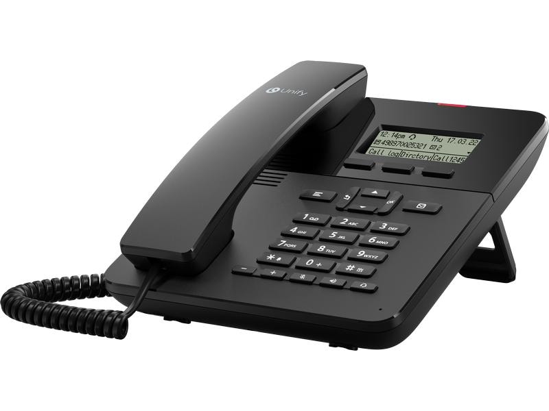 MITEL Tischtelefon OpenScape CP110 Schwarz Das ideale Gerät für Einsteiger-Szenarien ohne Kompromisse in der Qualität