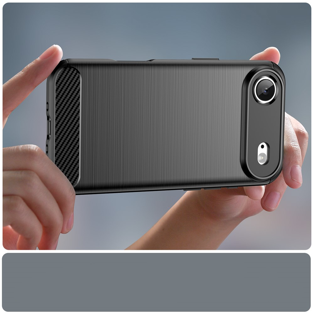 iPhone Air Gummi Case Schutzhülle Carbon Look - Schwarz