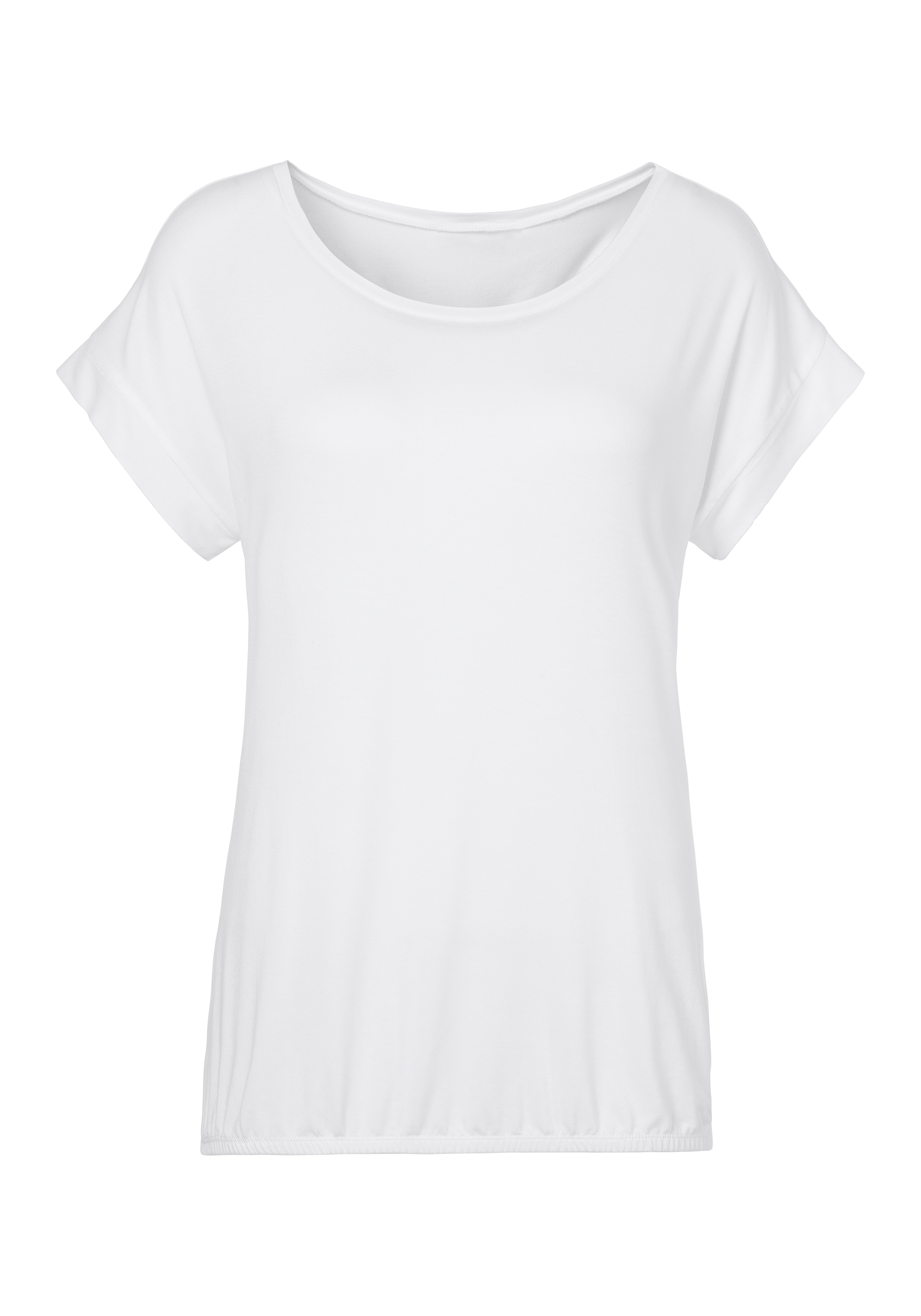 Vivance Kurzarmshirt »mit Gummizug im Bund« aus weichem Viskose-Stretch