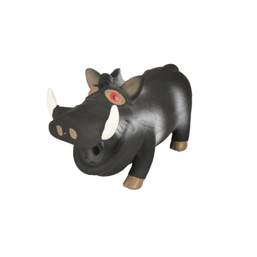 Brinquedo de javali preto com apito em formato de flamingo para cães