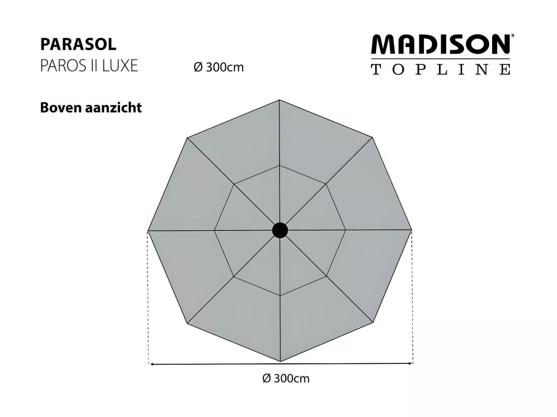 Parasol Paros II Luxe 300 cm Gris