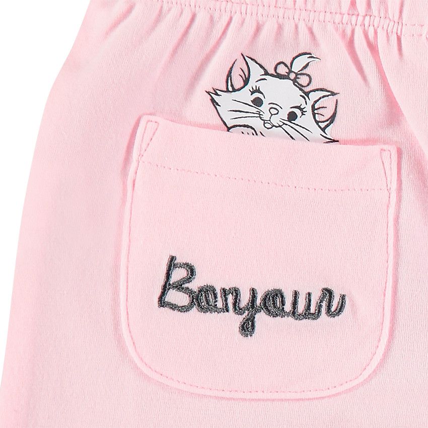 Pyjama en jersey avec haut rayé et Aristochats Disney printés - Blanc