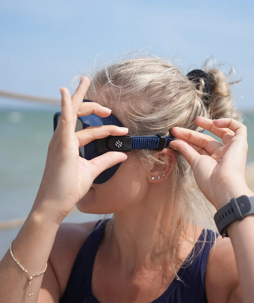 Watery Combo snorkelsæt til voksne (fra 15 år) - Coast - Mørkeblå
