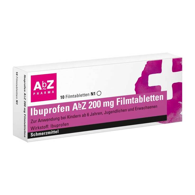 Ibuprofen AbZ 200 mg Filmtabletten, 10 St