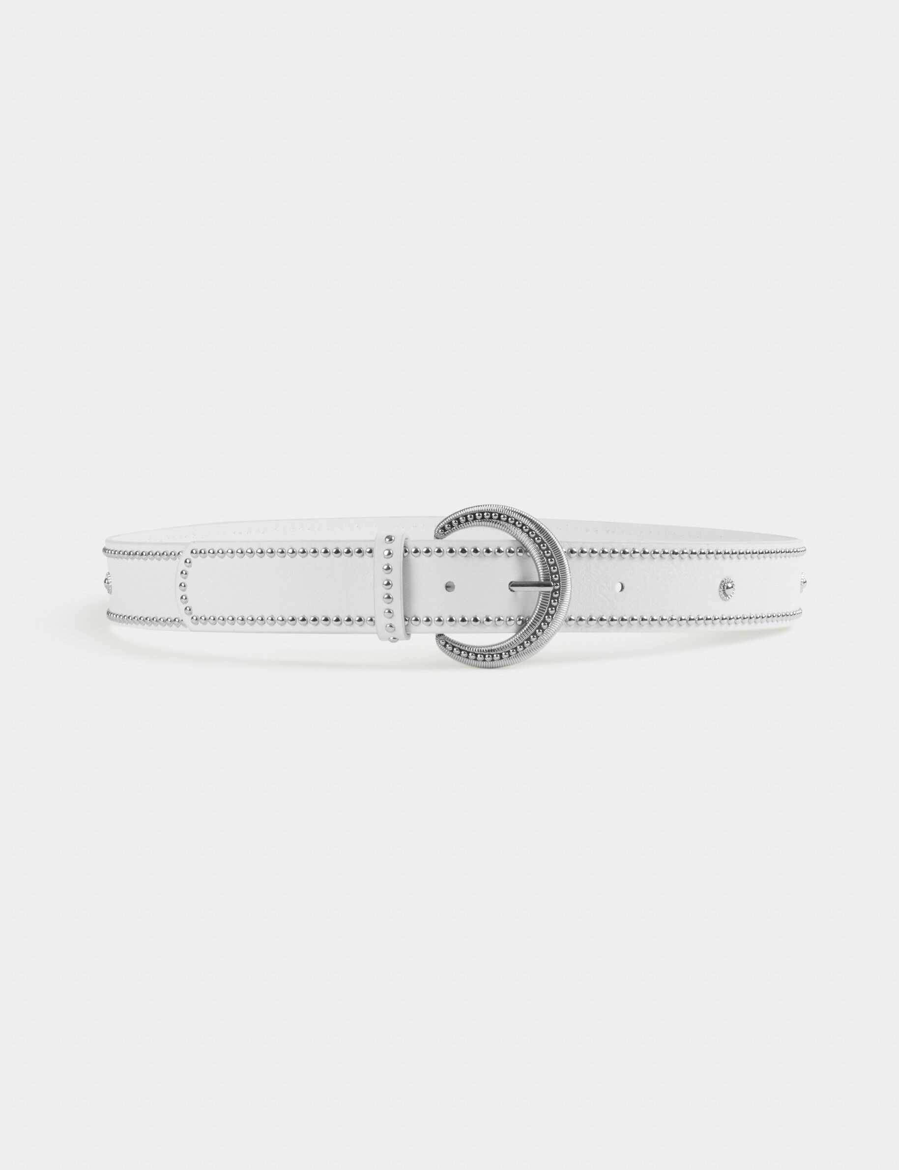 Ceinture avec clous blanc femme - blanc