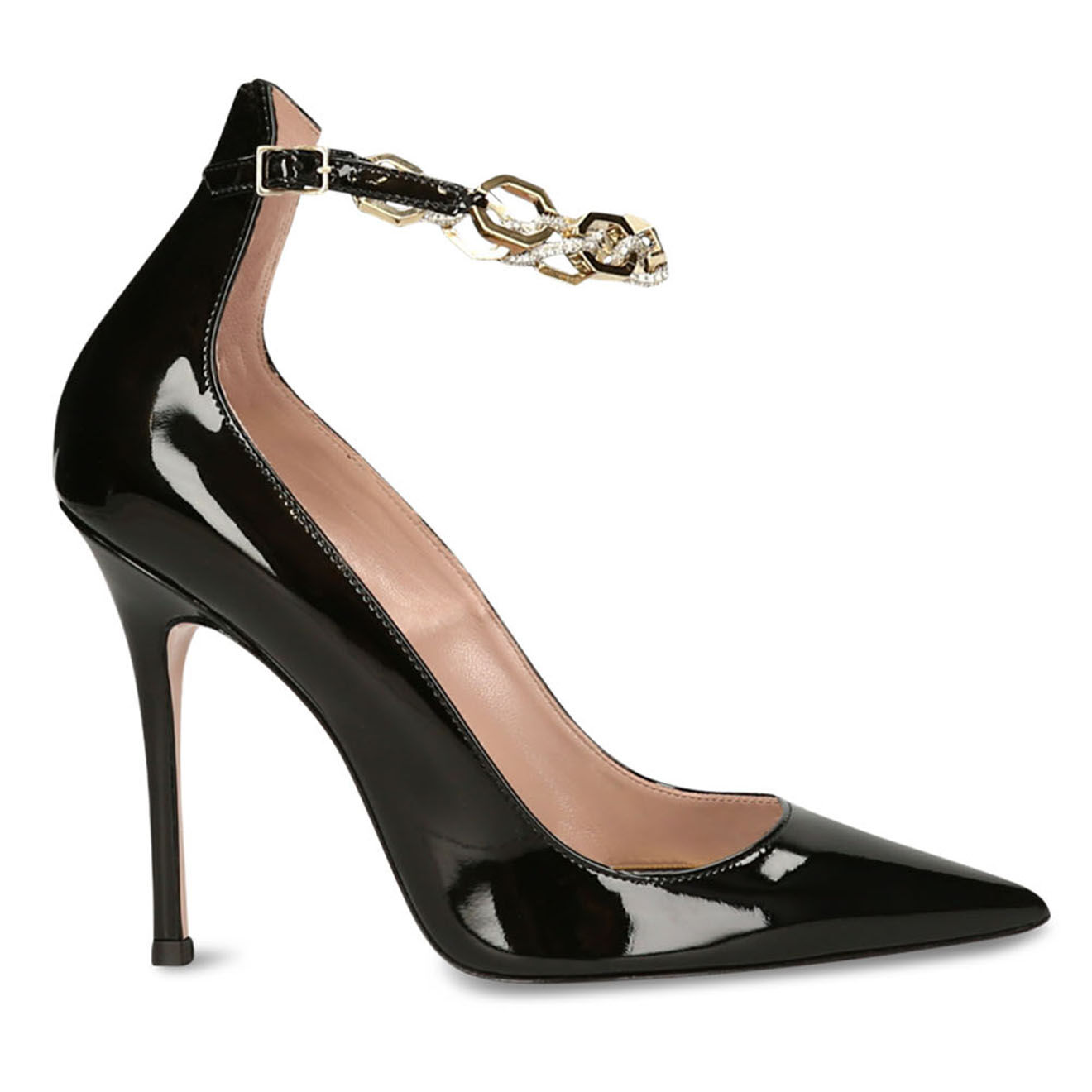 Gedebe Giuseppe Della Bad Escarpins en Cuir verni Anita noirs - Talon 12 cm