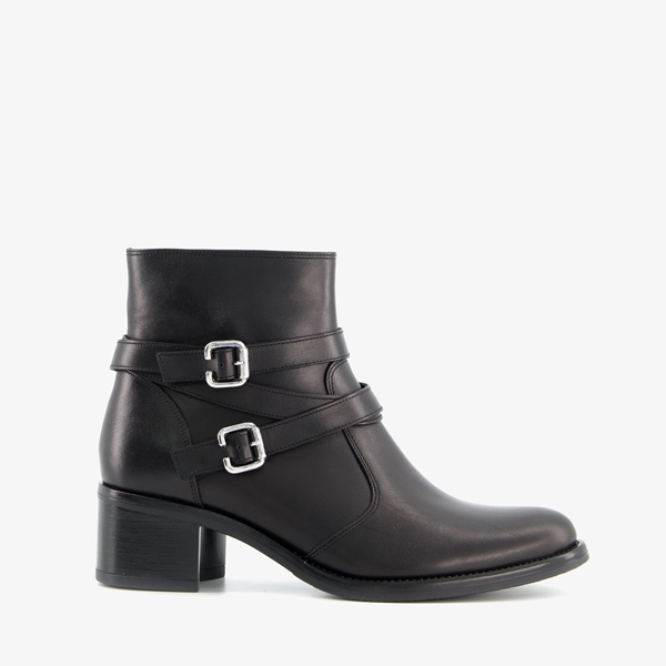 Hush Puppies leren dames enkellaarsjes met hak
