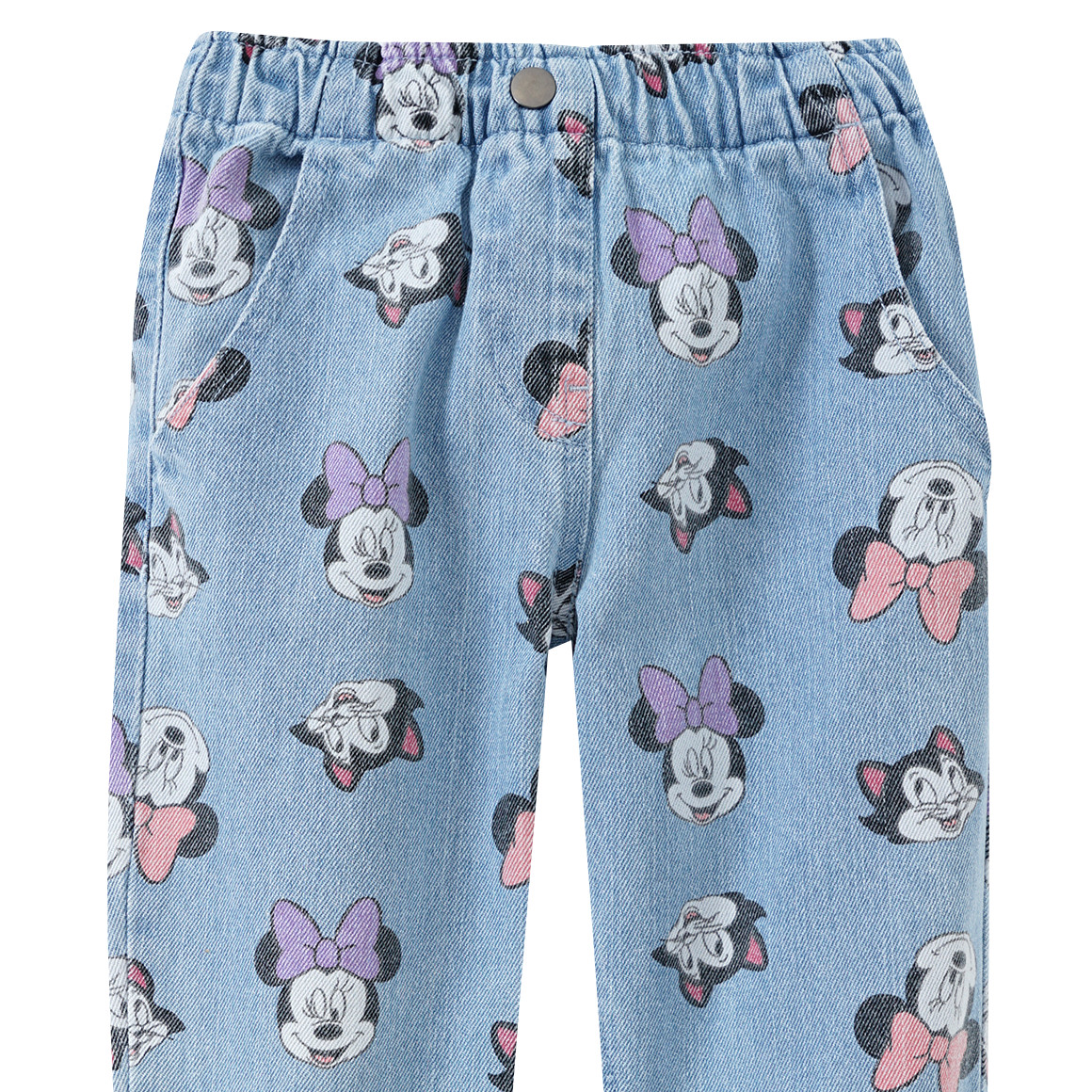 Topolino Minnie Maus Jeans mit Allover-Muster hellblau