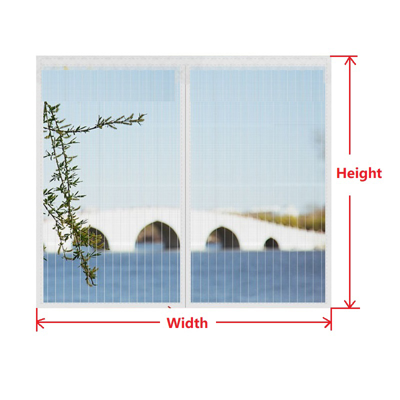 (130x150cm) Magnetischer Fenster Insektenschutz Fliegenvorhang Moskitonetz Automatisches Schliessen - Weiss