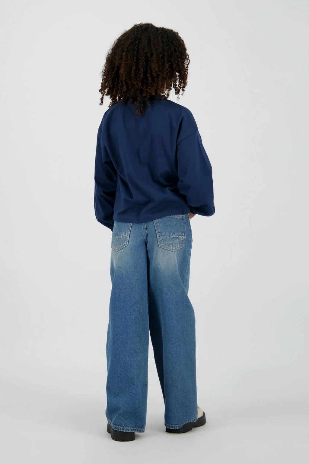 Vingino wide leg baggy jeans medium blue denim