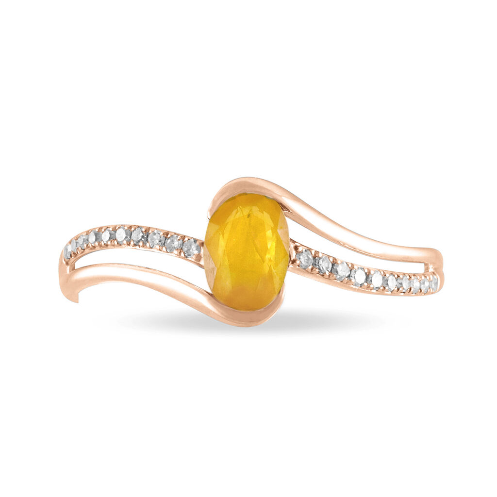Bague Anja Or Rose Citrine Et Diamant