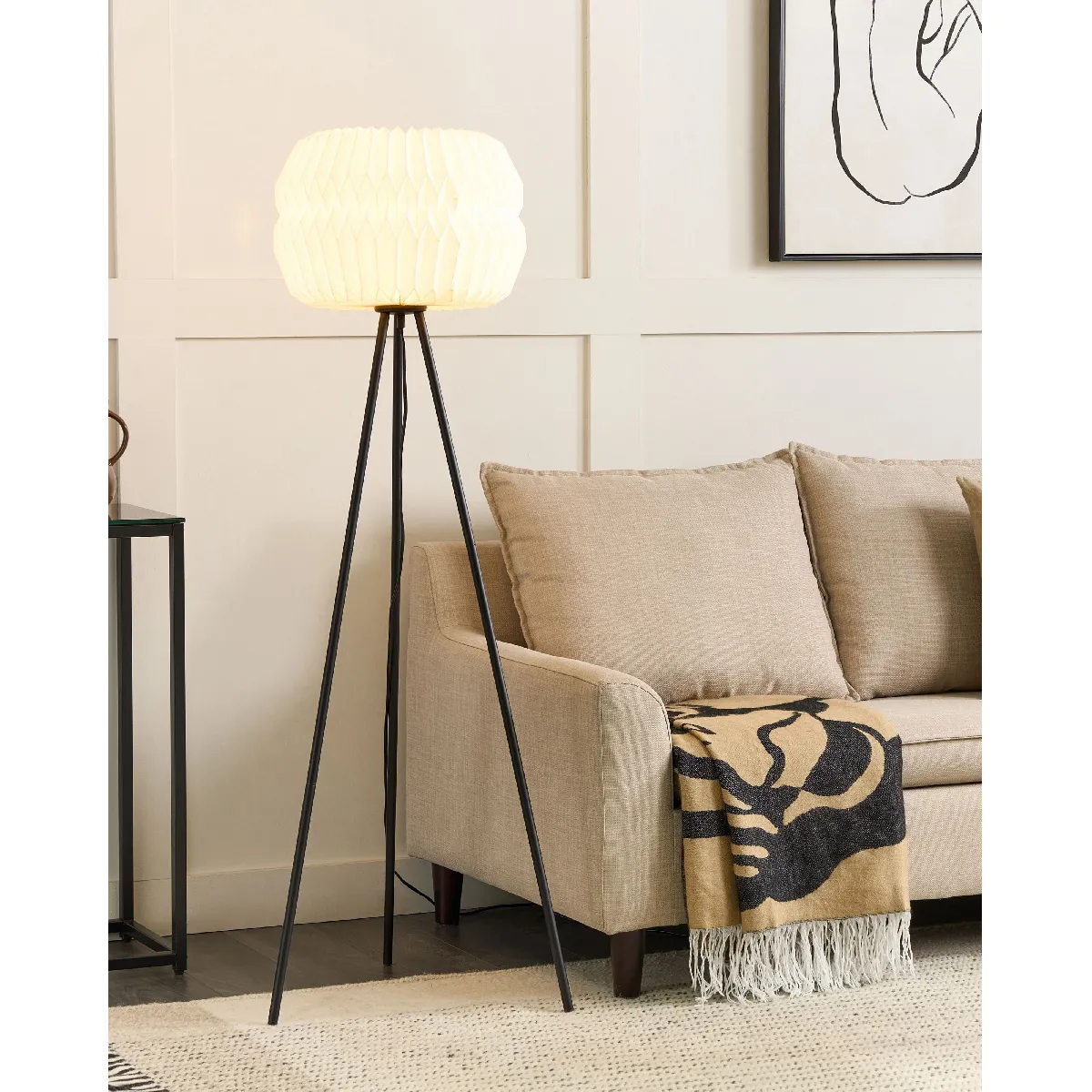 BELIANI Lampadaire Hunter - Blanc