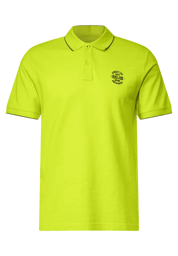 Slub Piqueé Poloshirt - acid yellow