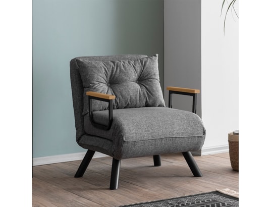 CONCEPT1 - Fauteuil convertible Sando Single gris clair 67 x 78 x h78
