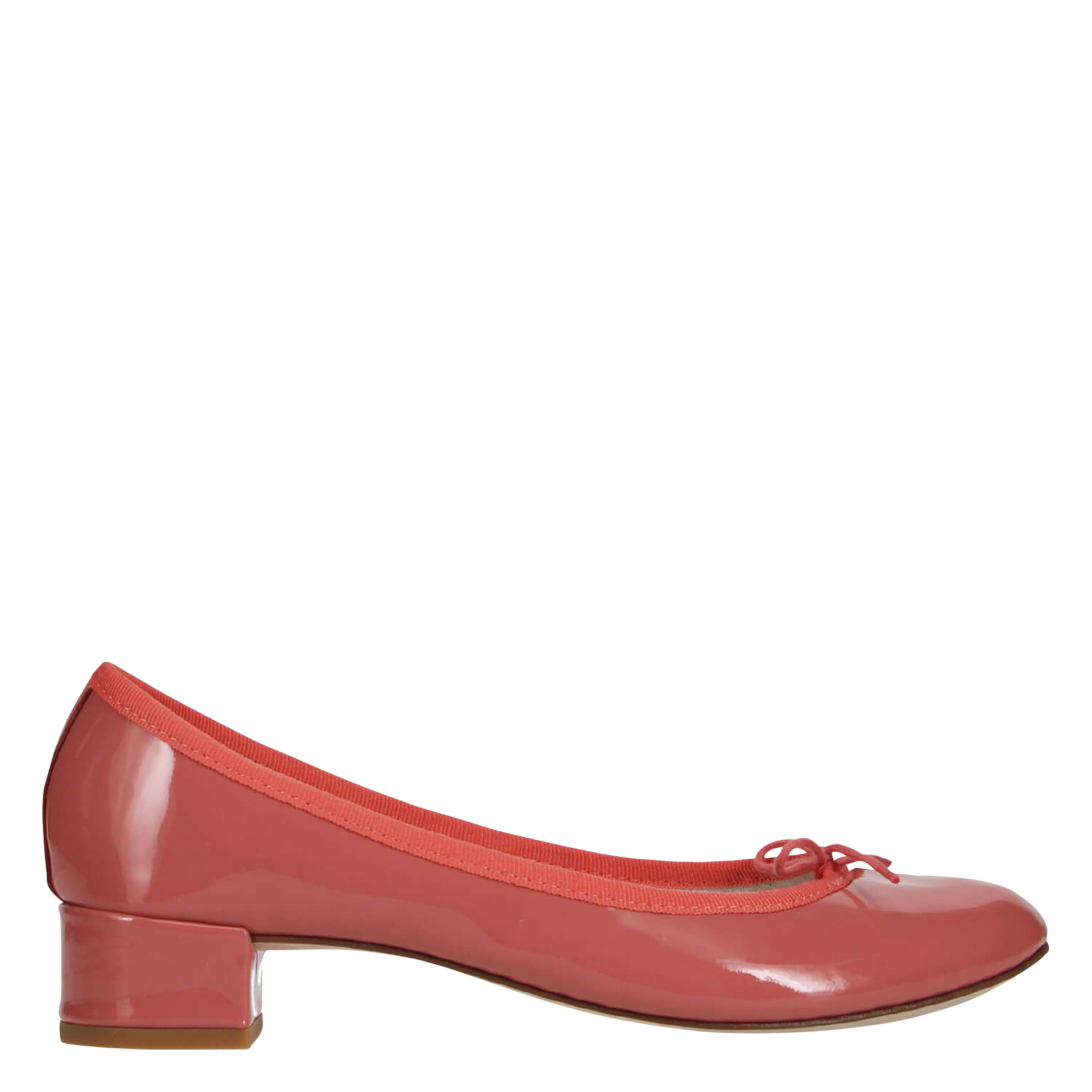 CAMILLE - Ballerines à talons en cuir vernis | Rose