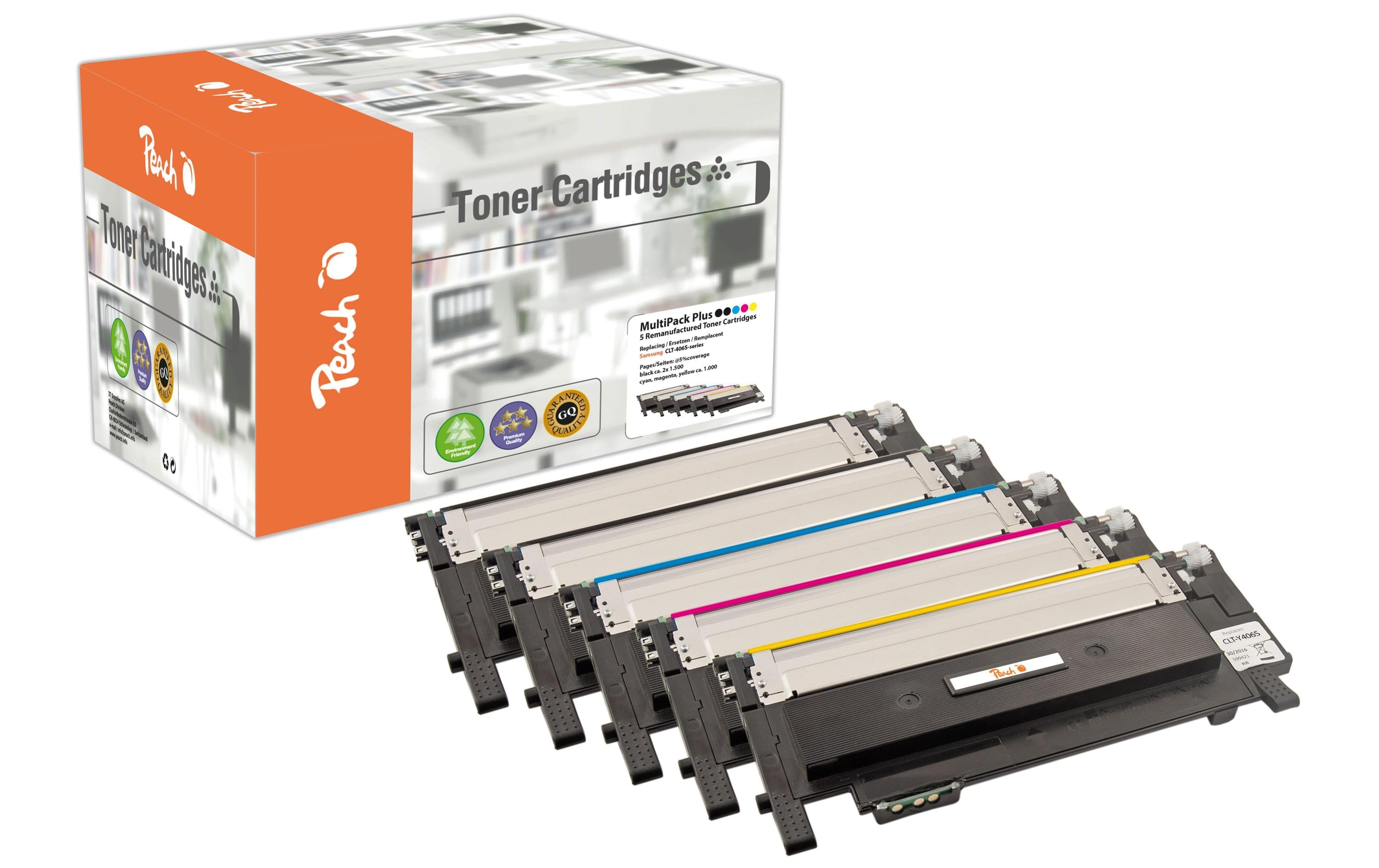 Tonerset Samsung CLT-406S 2x BK, 1x C, M, Y<br>Toner-Multipack mit 1x Gelb, Cyan, Magenta und 2x Schwarz