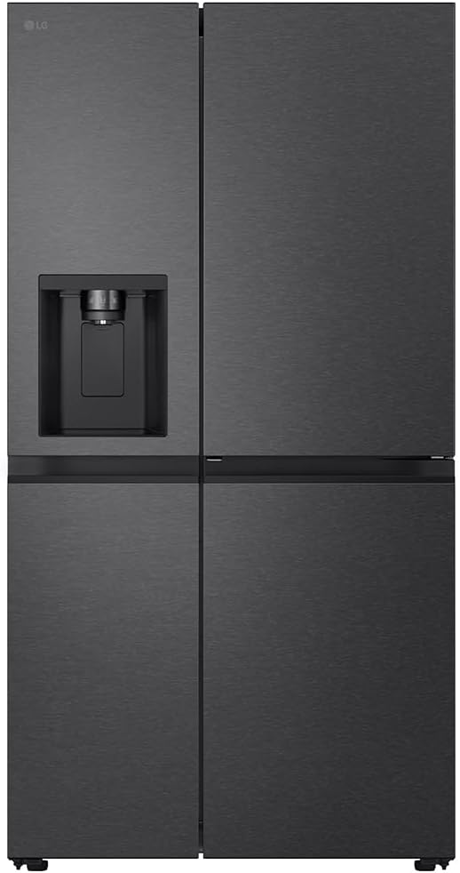 LG GSJC40EPPE Side-by-Side Kühlschrank mit Gefrierfach – Door-in-Door Funktion, Festwasseranschluss, Total NoFrost, Modern Flat Door, Matt Schwarz Metallic