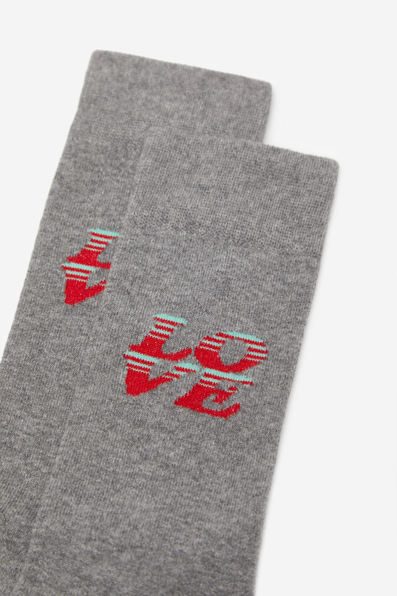 Meias estampadas para o Dia dos Namorados - Cinza