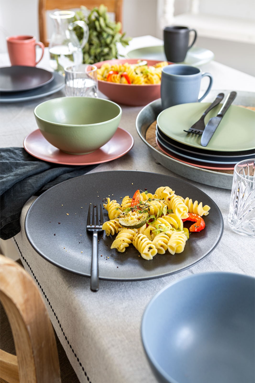 CreaTable Dessertteller SOFT TOUCH 6er Set schwarz matt
