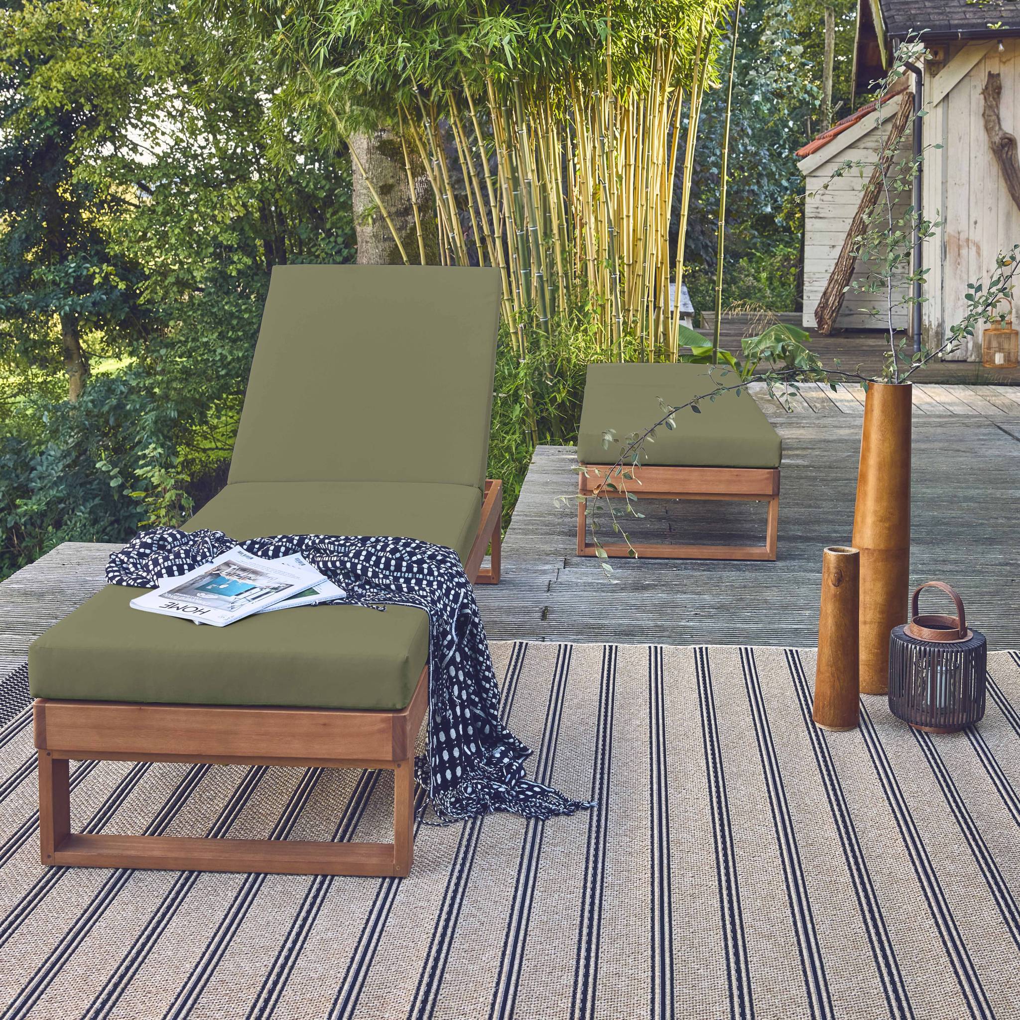 sweeek - Ligbank in eucalyptus hout, multiposities (set van 2)