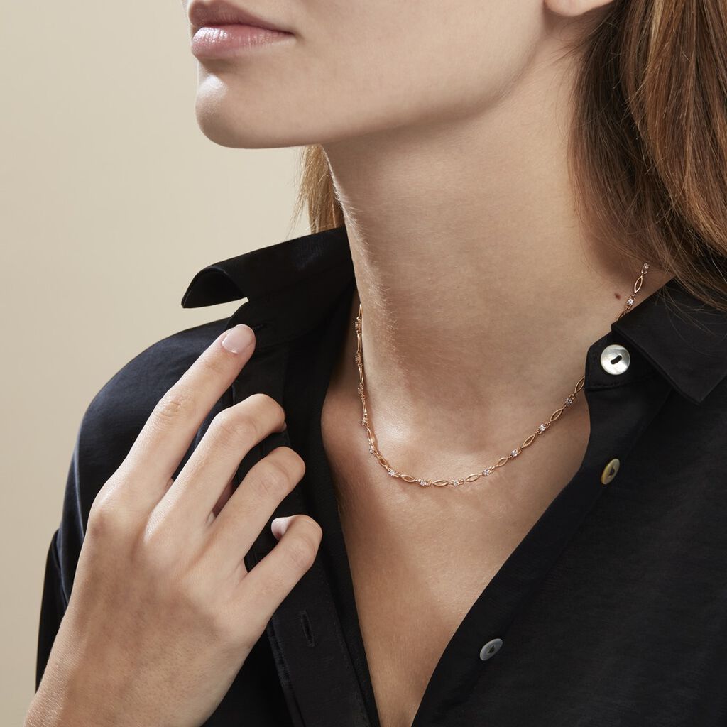 Collier Plaqué Or Jaune Mimona Oxydes De Zirconium