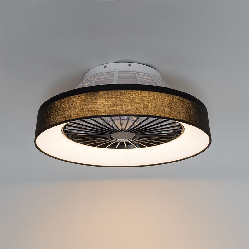 Plafondventilator zwart met ster effect 48cm incl. LED dimbaar met afstandsbediening - Emily
