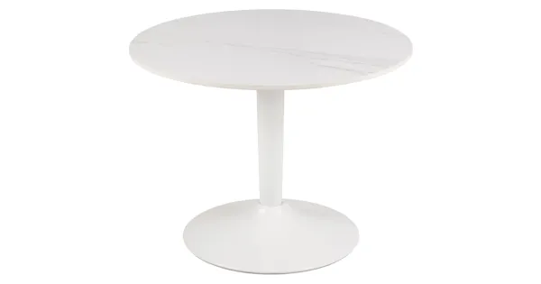 Salontisch Malta rund Keramik weiss matt 60 x 45 x 60 cm