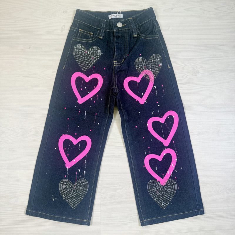 Mini Star Heart Pants - donkerblauw