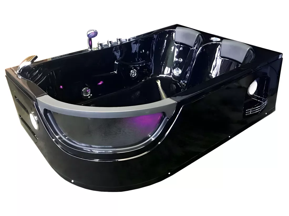 Baignoire Balnèo hydromassage noir 120 x 180 cm 8 jets – Bluebell