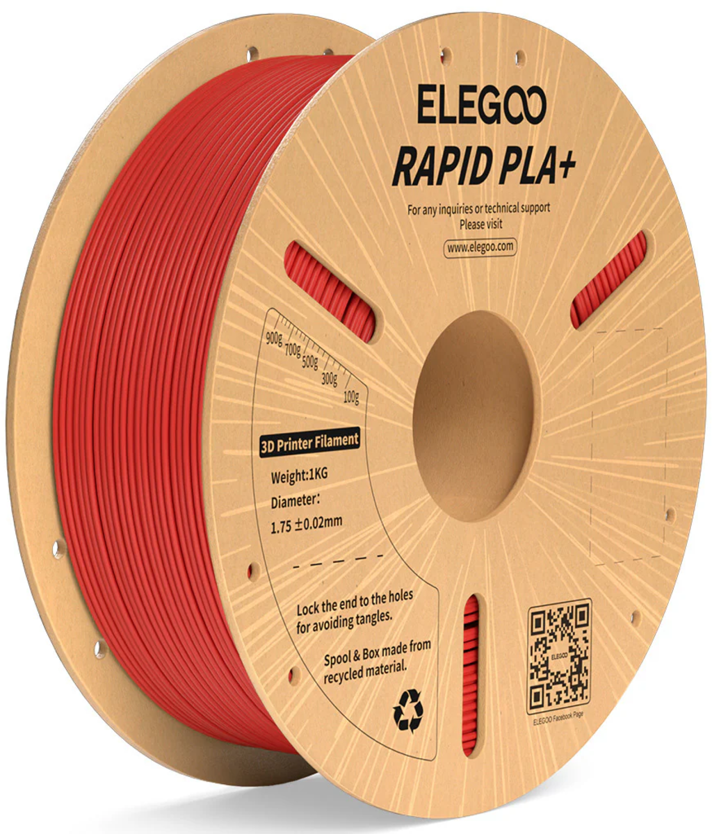 Elegoo  Rapid PLA+ Red, 1,75 mm / 1000 g    PLA für High Speed Anwendungen in Rot